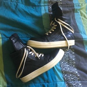 Rick Owen Leather Geobasket 8.5 41 1/2